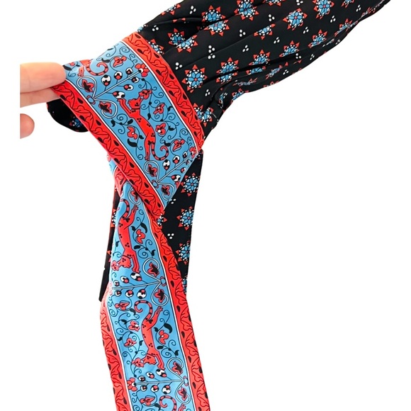 SANDRO Catlyn Printed Silk Midi Dress in Black - Picture 9 of 14